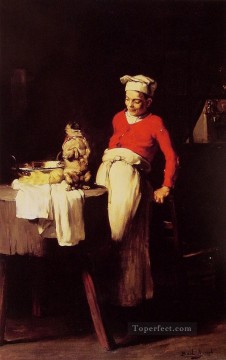 料理人とパグのジョセフ・クロード・ベイル Oil Paintings